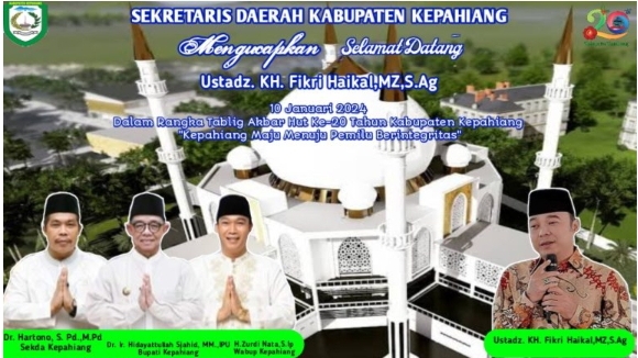 Sekretaris Daerah Kabupaten Kepahiang Mengucapkan Selamat Datang Ustadz Fikri Zainudin MZ di Kabupaten Kepahiang