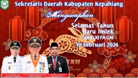 Sekda Kabupaten Kepahiang Mengucapkan Selamat Tahun Baru Imlek 2024