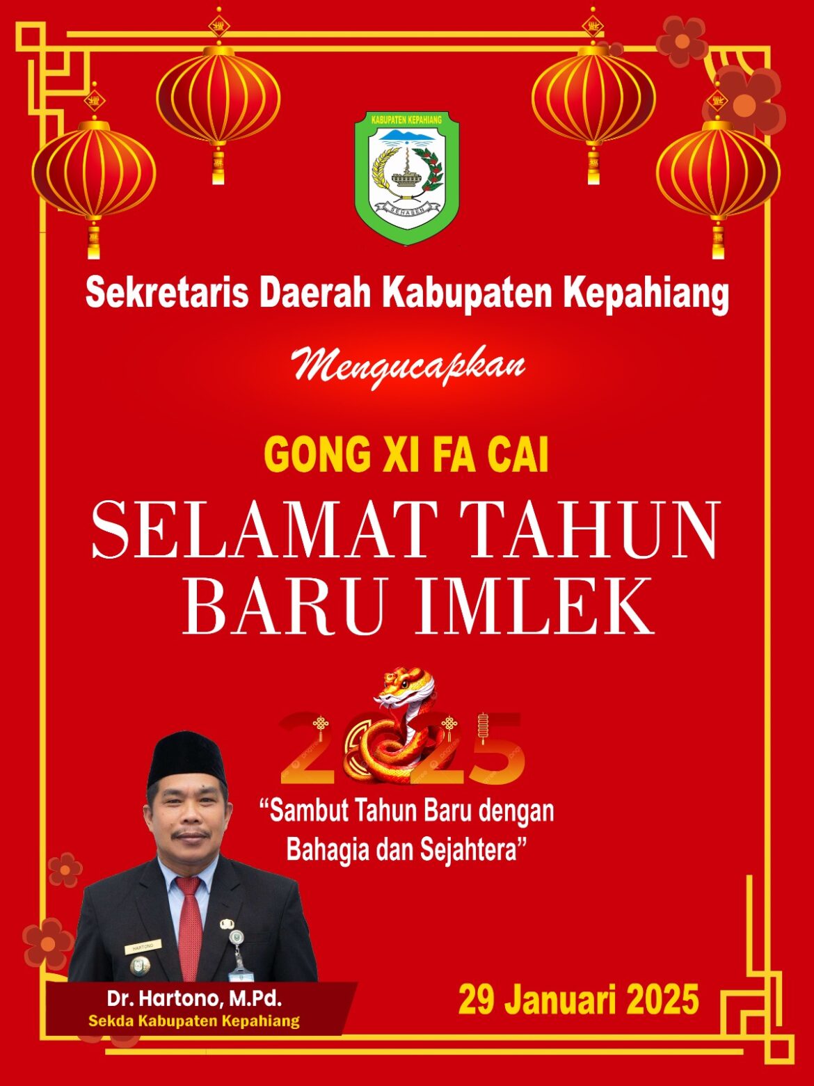 Sekda Kabupaten Kepahiang Mengucapkan Selamat Tahun Baru Imlek 2025