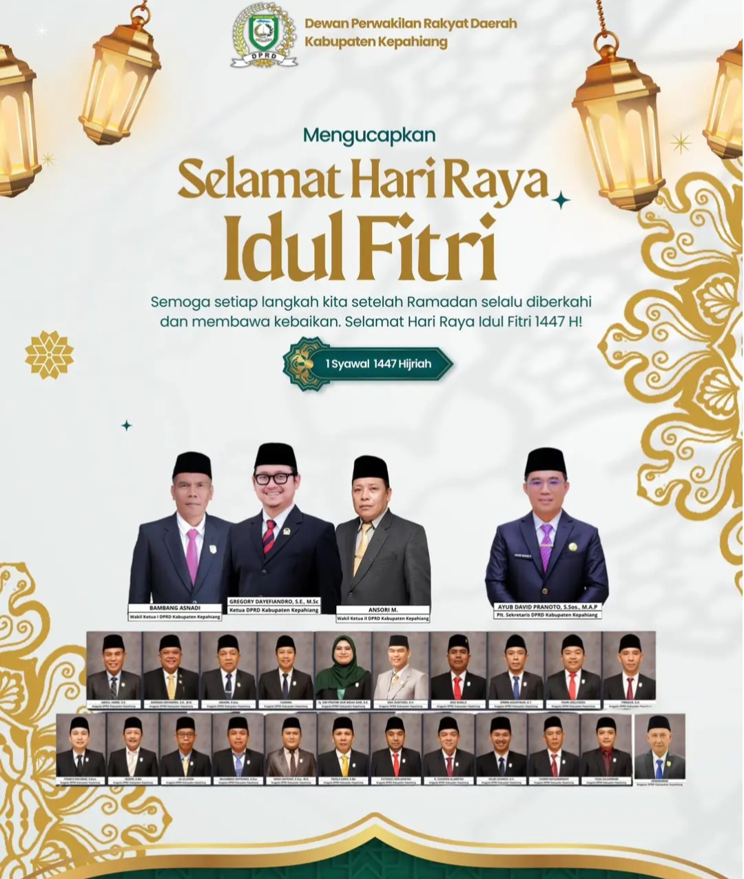 DPRD Kabupaten Kepahiang Mengucapkan Selamat Hari Raya Idul Fitri 1447 H/2026 M